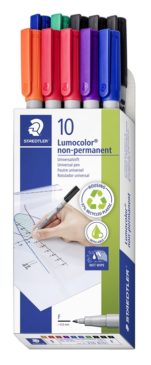 Staedtler Marker Lumocolor Non-P 0,6mm assortiment (10)